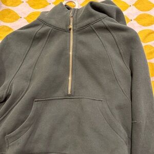 Olive Green Half-Zip Hoodie